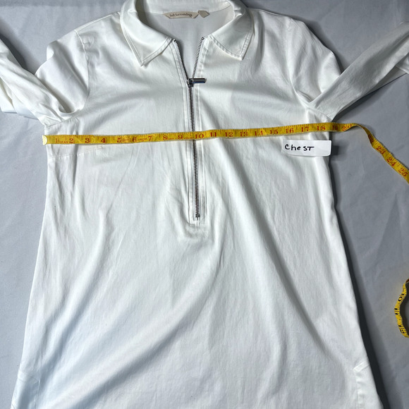 Soft Surroundings Womens XS Tunic Top White‎ Relaxed 1/2 Zip Long Sleeve Career - Picture 7 of 11
